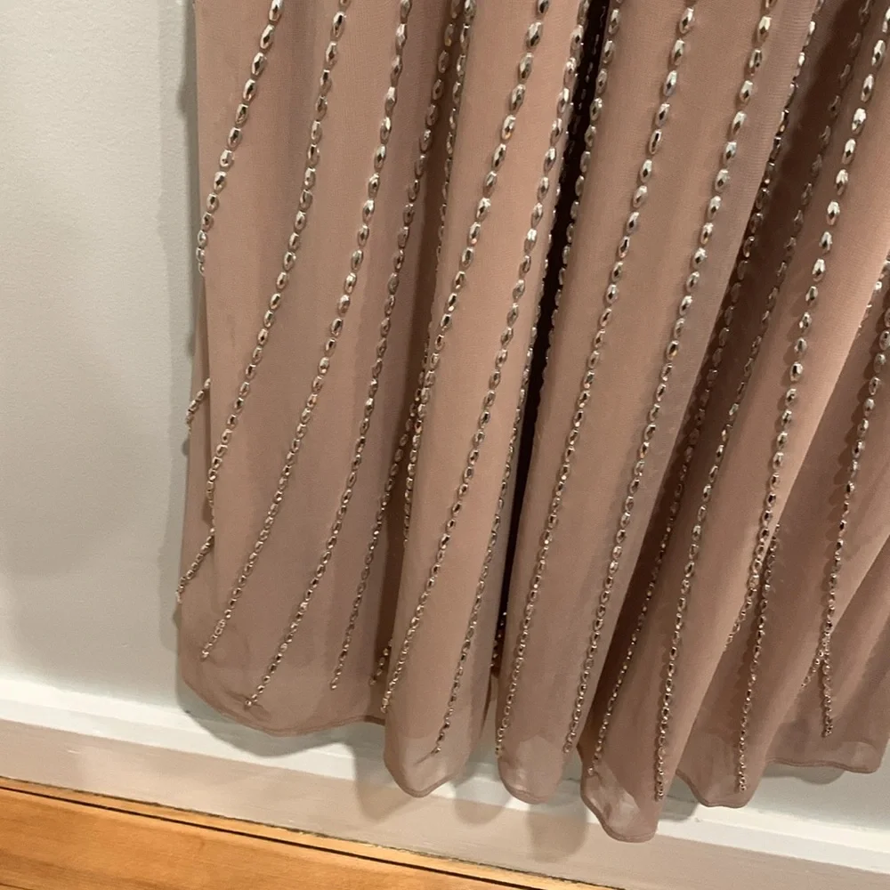 NWT XScape Elegant Tan Evening Dress - Size 8